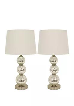 商品Set of Two Tri-Tiered Glass Table Lamps图片
