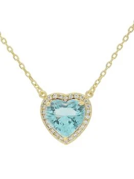 JanKuo | Heart 14K Goldplated Cubic Zirconia Pendant Necklace,商家Saks OFF 5TH,价格¥129