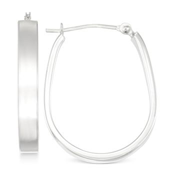 商品Macy's | Polished Pear-Shape Hoop Earrings in 10k White Gold,商家Macy's,价格¥1445图片