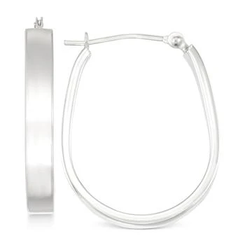 Macy's | Polished Pear-Shape Hoop Earrings in 10k White Gold,商家Macy's,价格¥3532