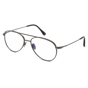 推荐Tom Ford Men's Eyeglasses - Shiny Gunmetal Full-Rim Pilot Metal Frame | FT5693-B 008商品