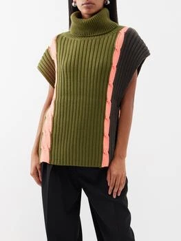 推荐Roll-neck open-seam wool-blend sweater商品