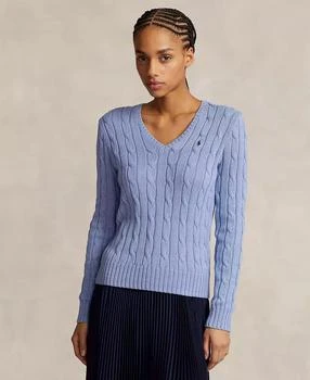 Ralph Lauren | Women's Cable-Knit Cotton V-Neck Sweater,商家Macy's,价格¥1243