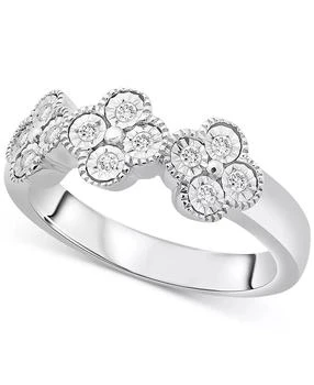 Macy's | Diamond Quatrefoil Ring (1/6 ct. t.w.) in Sterling Silver,商家Macy's,价格¥512