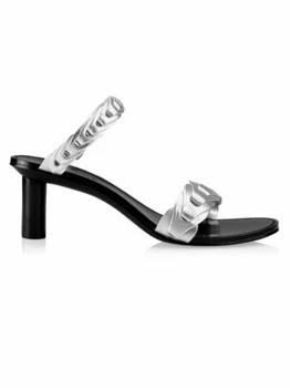 推荐Infinity Metallic Leather Slide Sandals商品