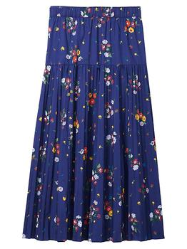 推荐Cluster Floral Pleated Midi Skirt商品