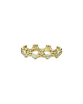 潘多拉戒指是什么牌子, PANDORA | Pandora Moments 14K Plated CZ Stackable Ring商品图片 5.2折