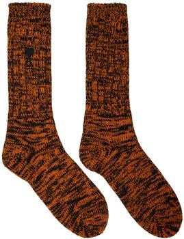AMI | Orange & Black Ami de Cœur Socks商品图片,额外8.5折, 独家减免邮费, 额外八五折