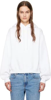 Alexander Wang | White Bonded Hoodie 