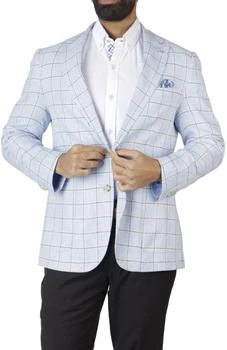 TailorByrd | Light Blue Windowpane Textured Sport Coat,商家Premium Outlets,价格¥795