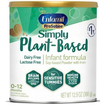 Enfamil | Enfamil ProSobee Soy 无乳糖大豆配方婴儿奶粉1段 366g,商家Walgreens,价格¥235