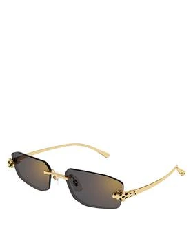 Cartier | Panthere Classic 24 Carat Gold Plated Rimless Geometrical Sunglasses, 56mm 