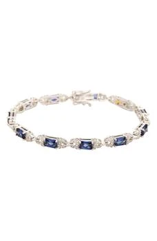 Suzy Levian | Emerald Cut Sapphire Tennis Bracelet,商家Nordstrom Rack,价格¥4638