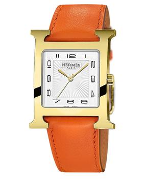 推荐Hermes H Hour Quartz 30.5mm Gold Plated Case Unisex Watch 036845WW00商品