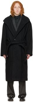 商品Lemaire | Black Bathrobe Coat,商家SSENSE,价格¥7606图片