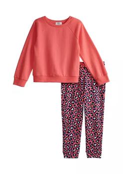 推荐Girls 4-7 Long Sleeve Sweatshirt and Animal Print Pants Set商品