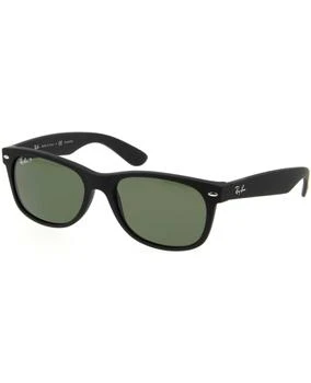 推荐Ray-Ban New Wayfarer Classic Black Plastic Square Green Unisex Sunglasses RB2132 622/58 55-18商品