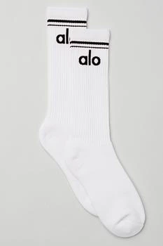 Alo | Unisex Throwback Sock - White/Black,商家Alo yoga,价格¥143