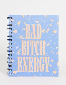 商品TYPO | Typo A5 spiral notebook with 'bad bitch' slogan in blue,商家ASOS,价格¥25图片