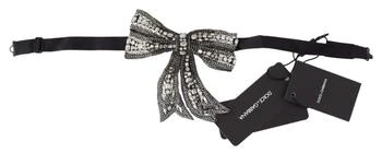 Dolce & Gabbana | Dolce & Gabbana Silver Crystal Beaded Sequined Silk Catwalk Necklace Bowtie,商家SEYMAYKA,价格¥1736