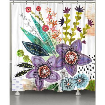 商品Laural Home | Violet Blooms Shower Curtain,商家Macy's,价格¥1245图片