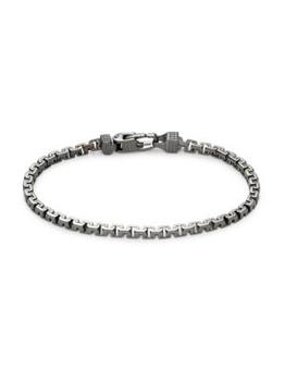 Effy | Black Rhodium-Plated Sterling Silver Greek Box Chain Bracelet商品图片,3折