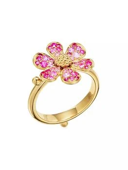 Temple St. Clair | 18K Yellow Gold & Multi-Gemstone Flower Ring,商家Saks Fifth Avenue,价格¥26254