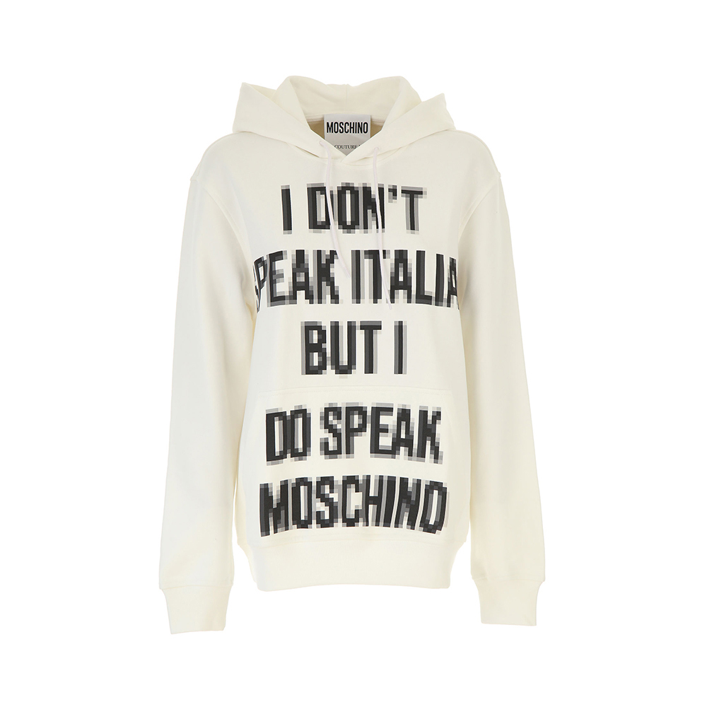 Moschino | MOSCHINO 女士白色字母印花连帽卫衣 A17799127-1002商品图片,独家减免邮费