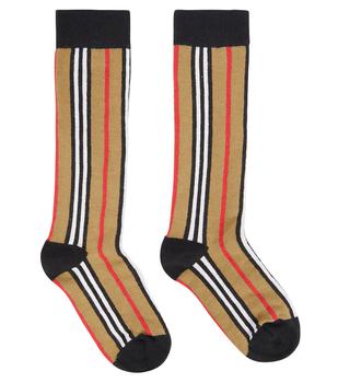 Burberry | Icon Stripe嵌花针织袜子商品图片,