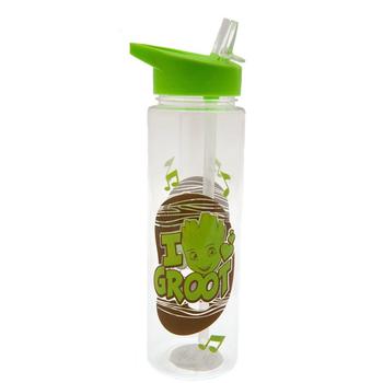 商品Guardians Of The Galaxy Groot Plastic Water Bottle, One Size Clear/Green ONE SIZE图片