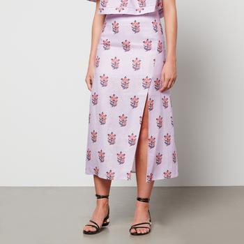 推荐Rhode Latika Linen and Cotton-Blend Midi Skirt商品