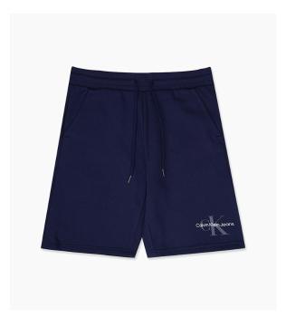 Calvin Klein | CALVIN KLEIN 男士深蓝色棉混纺左侧字母LOGO印花短裤 40GC203-401商品图片,