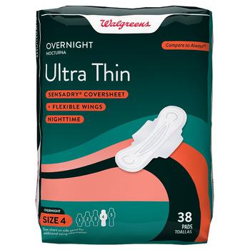 商品Ultra Thin Overnight Maxi Pads Unscented图片