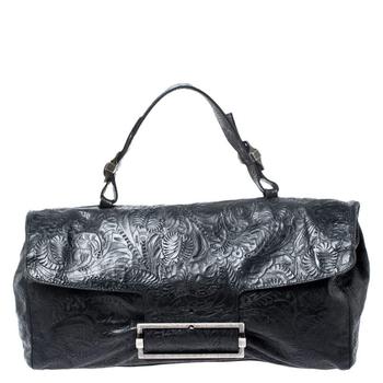 推荐Givenchy Black Paisley Embossed Leather Top Handle Bag商品