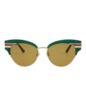 Gucci | Cat-Eye Metal Sunglasses商品图片,2.2折×额外9折, 独家减免邮费, 额外九折