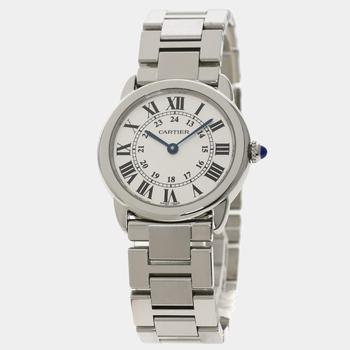 [二手商品] Cartier | Cartier Silver Stainless Steel Ronde Solo W6701004 Women's Wristwatch 29 mm商品图片,
