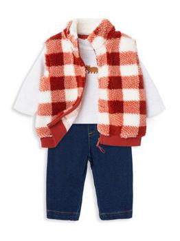商品Little Me | Baby Boy's 3-Piece Bodysuit, Vest & Jeans Set,商家Saks OFF 5TH,价格¥194图片