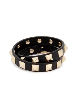 推荐Valentino Garavani Rockstud leather wrap bracelet商品