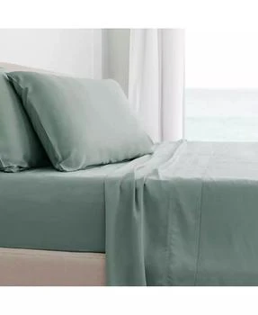 Cariloha | Classic 4-Piece Twill Sheet Set | Sage | King | Viscose Material |Extra soft, Cooling for Hot Sleepers, Corner Bands,商家Macy's,价格¥1304