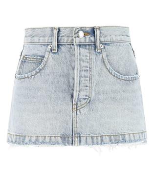 Alexander Wang | Alexander Wang Logo Patch Denim Skirt商品图片,7.4折起