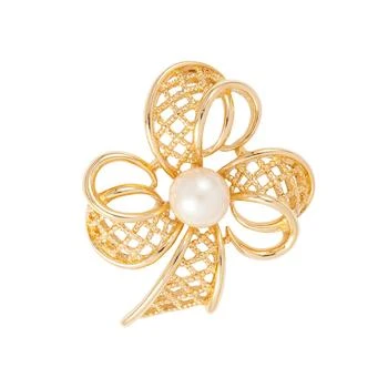 Susan Caplan Vintage | 1960s vintage trifari faux pearl bow flower brooch,商家Harvey Nichols,价格¥2227