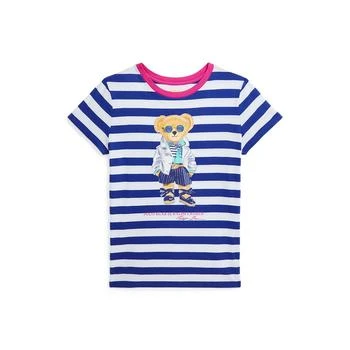 Ralph Lauren | Big Girls Striped Polo Bear Cotton Jersey T-shirt,商家Macy's,价格¥276