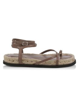 product Yasmine Ankle-Strap Leather Espadrille Sandals image