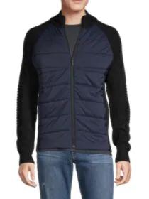 product Quilted Merino Wool-Blend Cardigan image