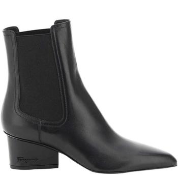 菲拉格慕鞋女靴, Salvatore Ferragamo | Salvatore Ferragamo Black Calf Leather Chelsea Boots Size US 6.5 EU 37商品图片 7.6折