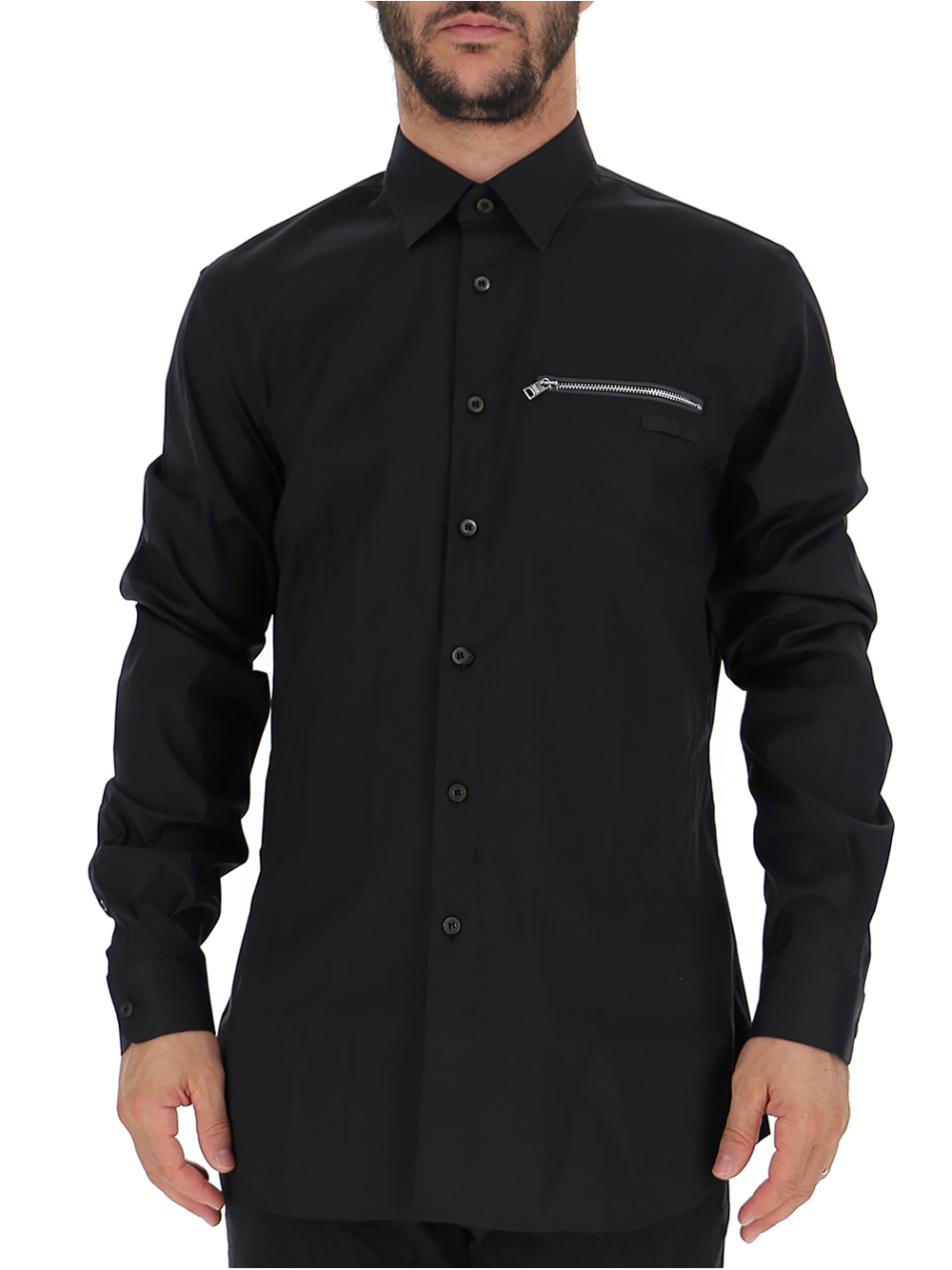Prada | PRADA 普拉达 男士黑色棉质衬衫 UCN212-X08-F002L商品图片,独家减免邮费