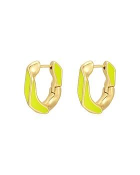 Luv AJ | Pave Cuban Link Hoops- Neon Yellow- Gold,商家Premium Outlets,价格¥210