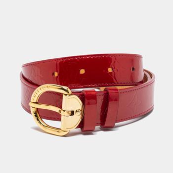 lv皮带, [二手商品] Louis Vuitton | Louis Vuitton Orange Sunset Monogram Vernis Ceinture Belt 90CM商品图片 8.6折, 满$800减$80, 满减