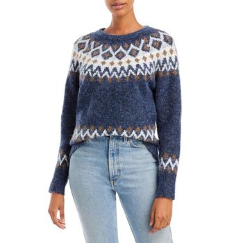 AQUA | Aqua Womens Fairisle Knit Pullover Sweater商品图片,2.6折, 独家减免邮费
