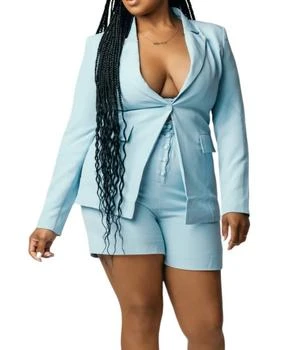 RIVIR | Three Piece Short Set In Powder Blue,商家Premium Outlets,价格¥586